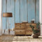 Yidbhsse Altes Holz 3D Effekt Tapete 350x256 cm, Muscheln Seestern Wandtapete Wohnzimmer Wanddeko, vliestapete Hellblau Fototapete Schlafzimmer, Motivtapete