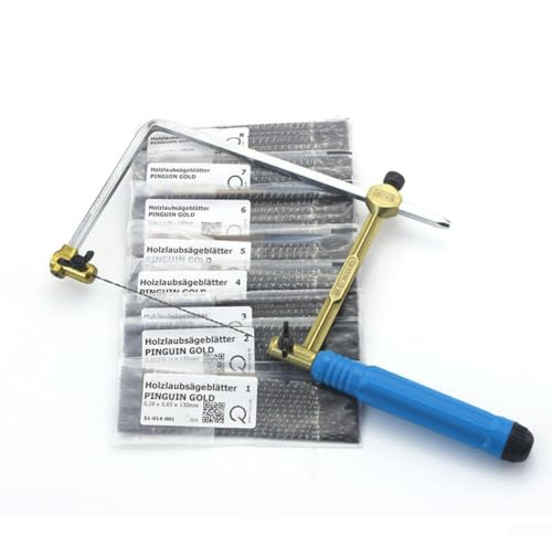 Mini-Säge- und Sägeblatt-Set, 13-teilig, Softgrip-Werkzeuge für Holz- und Kunststoffschneiden, zum Basteln (Modell 400-1)