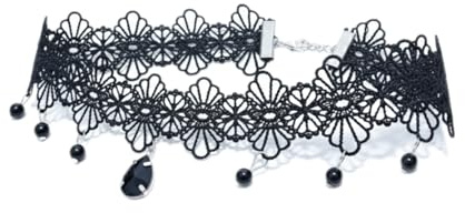 Wailike Schwarze Halsketten für Frauen, verstellbar mehrlagig Samt-Leder-Spitzen Kragenkette, Gothic-Schmuck Geschenke