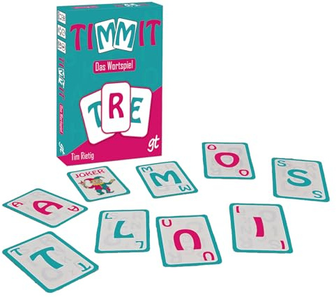 Timmit Wortspiel, Kartenspiel für Familien und Kinder, ab 8 Jahre, 2-10 Spieler, Buchstaben und Wörter, Lernspiel mit Konzentration und Reaktion