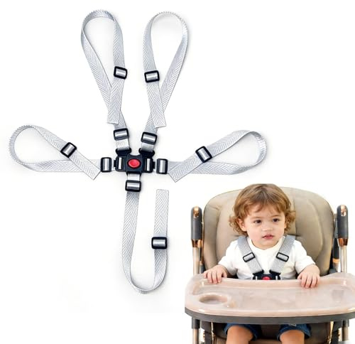 JYXNU 1x Gurt Sicherheitsgurt, Hochstuhl-Sicherheitsgurte, 5 Punkt Gurt Sicherheitsgurt Hochstuhl Multifunktional Kinderschutzgurt Hochstuhl Gurt für Buggy, Kindersitz, hochstühle gurt für hochstuhl