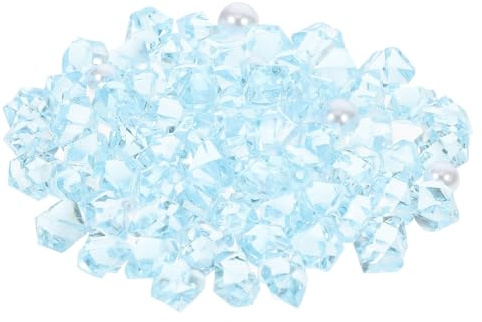 Hohopeti Galets Décoratifs en Résine Transparente 40g, Pierres de Cristal Nacré Bleu pour Aquarium, Gravier pour Décor Aquatique et Bonsaï, Pierres Naturelles pour Poissons Rouges