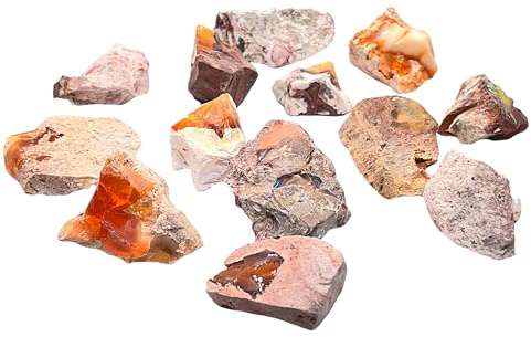 Feueropal Edelsteine Rohsteine I 13 Stück wie abgebildet I insgesamt 52gr. I Unikat-Masterpiece 1681 I Sammlerstück I Mexiko