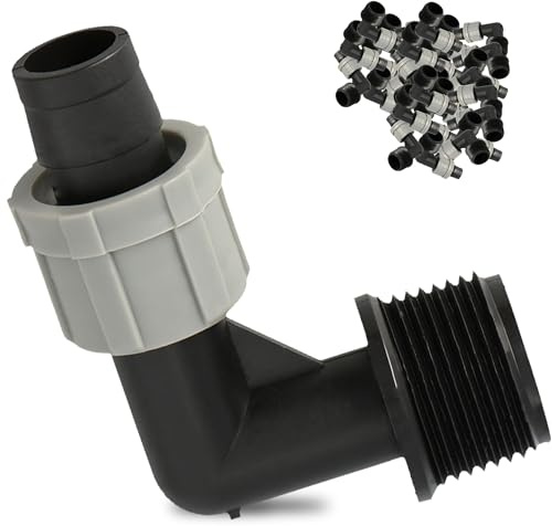 Instalguru 30x Raccordo Angolare Ala Gocciolante Filetto Maschio 3/4'' Connettore Gomito Tubo Irrigazione Giardino Sistema Goccia Fitting Idraulico Curva Linea Acqua Polietilene
