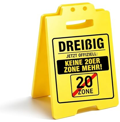 Lustiges Warnschild Tischschild als Geschenk 30 Geburtstag Mann, witziges Ende der 20er Zone Schild für 30. Geburtstag Frauen, humorvolle Deko 30 Geburtstag Mann, Kunststoff 16x10 cm