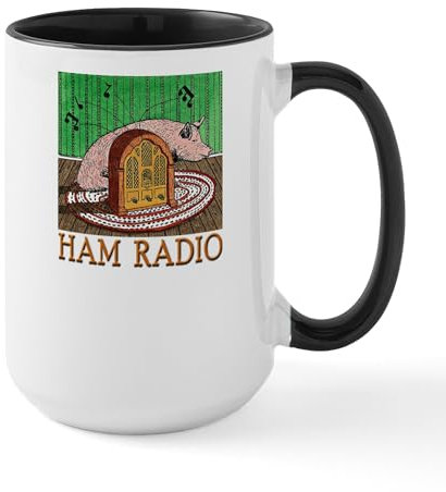 CafePress HAM RADIO Large Mug 15 oz (444 ml) Ceramic Coffee Mug