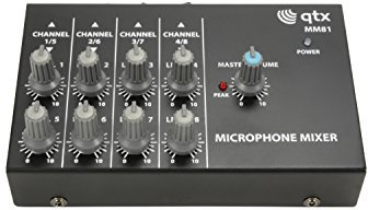 QTX mini Mikrofon Mixer 8 Kanäle schwarz
