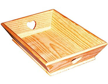 Bandeja de Madera Lisa. En Crudo, para Pintar. Medidas (Ancho*Fondo*Alto): 32 * 22 * 8 cm.