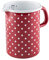Riess, 0338-077, Küchenmaß 10 1,00 L, COUNTRY - PÜNKTCHEN ROT, Durchmessser 10 cm, Höhe 14,8 cm, Inhalt 1 Liter, Emaille, rot/weiß, Induktion