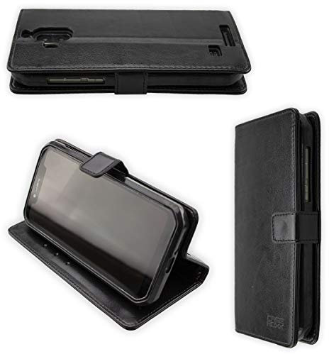 caseroxx Bookstyle Handytasche für Blackview BV9600 / BV9600 Pro in schwarz – Klapphülle mit Kreditkartenfächern, Magnetverschluss, Standfunktion & Rundumschutz für Display und Gehäuse