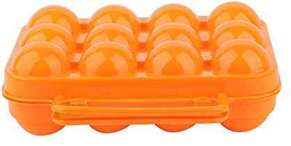 Fdit Vassoio portauova in plastica a doppio lato 12 griglie Frigorifero Contenitore per uova Contenitore per uova Contenitore per uova all'aperto(arancione)