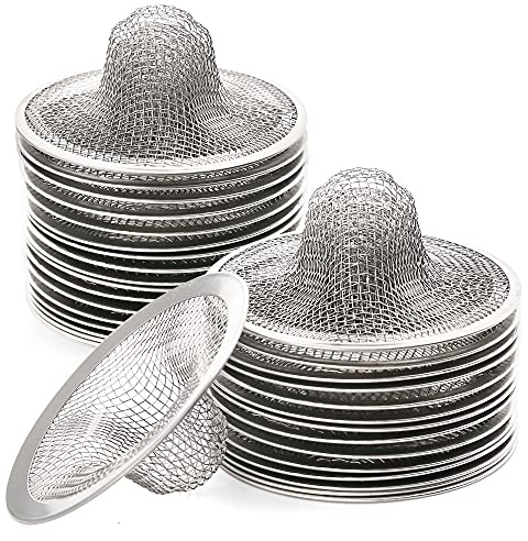 Lot de 30 passoires d'évier en Maille en Acier Inoxydable de 7 cm de Haut et 2,5 cm pour éviers de Cuisine, éviers de Salle de Bain, canalisations de Douche, lavabo