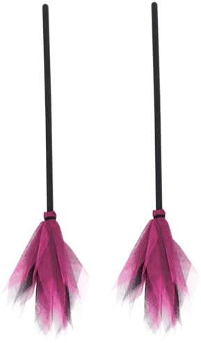 BESPORTBLE 2Pcs Halloween Hexen Besen Kostüm Dekorative Requisiten Maskerade Show Dress Up Wunderbesen Hexenbesen für Fest Halloween Halloween Cosplay Party (Zufällige Farbe)
