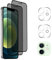 AiMok Protector de Pantalla de Privacidad Compatible con iPhone 12 6.1 [2 Piezas] + Protector de lente de cámara [2 Piezas], [Dureza 9H] Anti Espía Cristal Vidrio Templado para iPhone 12