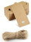 Kraft Paper Gift Tags - 50PCS Brown Heart Wedding Favour Name Tags with Jute Twine String