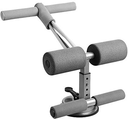 Sit Up Bar mit Widerstandsbändern, tragbares verstellbares Sit-Up-Hilfsgerät, Bauchmuskeltrainingsgerät mit Saugnäpfen, Doppelpolige Sit-Up-Hilfe für den Boden, Bauchmuskeltrainer für Heim-Fitness