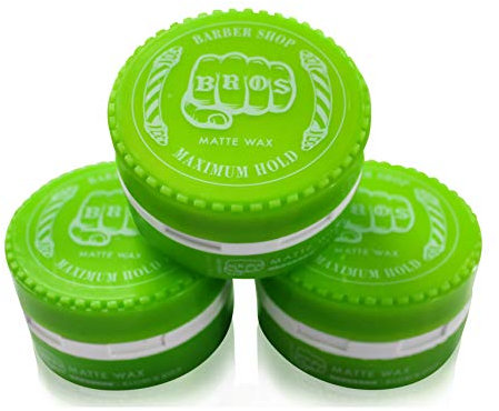 3x BROS Professionelles Aqua Wax Friseur Haarwachs Barber Shop (3er Set, Matte)