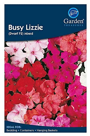 Garden Treasures Busy Lizzie Dwarf F2 Mixed Seeds Grow Your Own Flowers