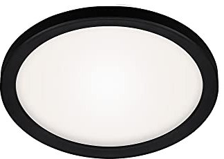 BRILONER - LED Deckenlampe mit indirektem Licht, flach, neutralweiße Lichtfarbe, Lampe, Deckenleuchte, Wohnzimmerlampe, LED Panel, Küchenlampe, Deckenbeleuchtung, 19x2,8 cm, Schwarz