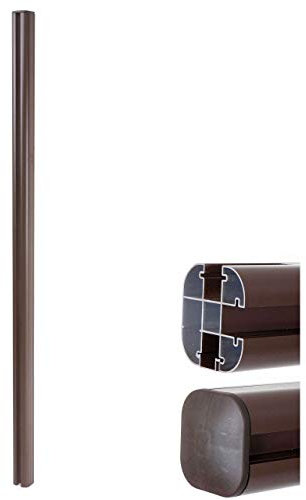 Mendler Alu-Pfosten Sarthe-WPC-Zaun, Pfeiler Pfahl, Stecksystem - 240cm, braun