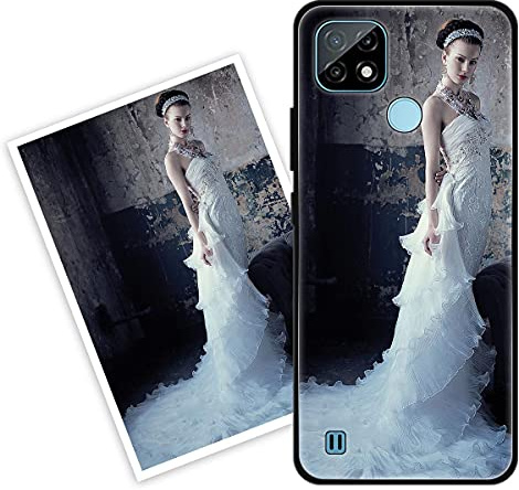 Sunrive Funda Personalizada Compatible con Realme C21, Carcasa Personalizable para tu móvil con Foto Imagen Frase o Texto-(Silicone Frontera+Cristal Templado Posterior)