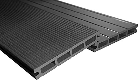 Endorphin® WPC Terrassendielen Komplettset 2-50m² Anthrazit - Mit Unterkonstruktion & Clips – WPC Dielen Wetterfest Und Pflegeleicht – Hohlkammerdiele Rutschfest – Dielenlänge 220cm (4qm)