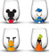 JoyJolt Disney Mickey Mouse Squad Collection Tumblers. 15oz Stemless Wine Glasses Set of 4 Stemless Drinking Glasses. Disney Gifts Stuff, Disney Wine Glass Mickey Mouse Cup Set