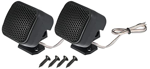 X AUTOHAUX Hochfrequenz Stereo Hochtöner Schwarz 2Stk Auto Kunststoff | Abmessungen 44X41X48Mm, Gehäuse-Nennleistung 10W, Gewindedurchmesser 3.5Mm, Lautsprecherlochmaß 20Mm, Kabellänge 32Cm