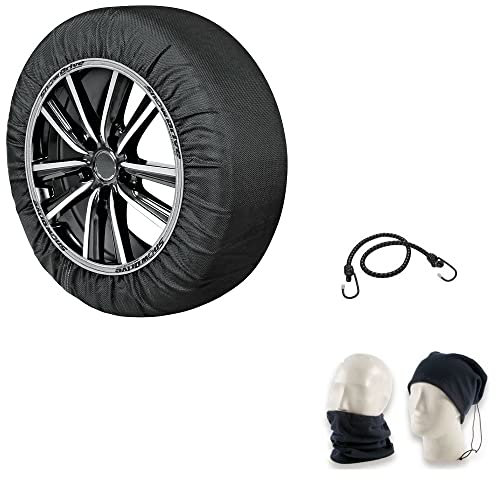 Calcetines DE Nieve para NEUMÁTICOS 195/55R17 Rueda DE LLANTA 17 (17143) Taglia L Calcetines DE Nieve para Coches, SUVS,HOMOLOGADOS para Todos LOS VEHÍCULOS Lonas DE Nieve para Ruedas sobre Hielo