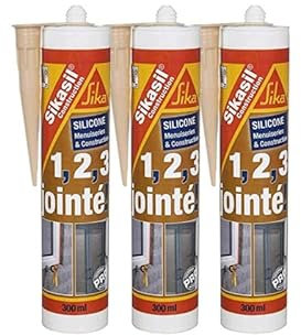 3er-Set Silikon-Dichtstoffe SIKA Sikasil Bau - Beige - 300ml