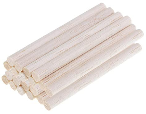 pistro Lot de 20 baguettes en bois de 8 mm pour modélisme