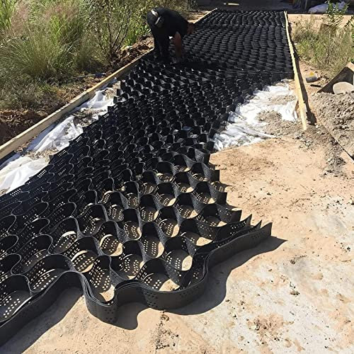 Kiesgitter 2/4/5/6/8/10m Bodengitter, Garten Parkplatz Kies Stabilisierung Einfahrt Gitter, Hochbelastbare Polyethylen Geozellengitter für Wege, Terrassen Und Höfe ( Size : 2m x 2m (6.5ft x 6.5ft) )