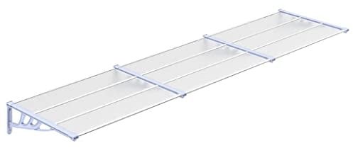 vidaXL Door Canopy in Grey and Transparent Polycarbonate with Aluminium Bars and ABS Brackets, Weather-Resistant Doorway Cover, Easy-to-Install, Measures 358.5x90 cm