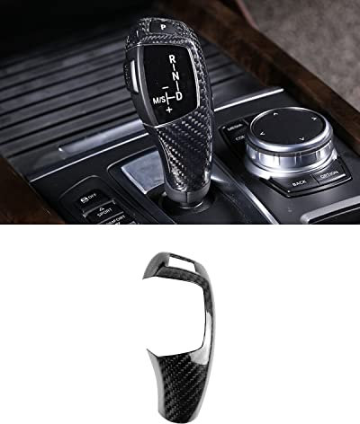 SHSBSCAR Dekorative Schaltknauf-Abdeckung aus Carbonfaser für BMW F30 F36 F20 F22 F34 F32 F10 F07 F01 X3 X4 X5 X6 1 2 3 4 5 7 X-Serie – Nicht für Performance-Modelle geeignet