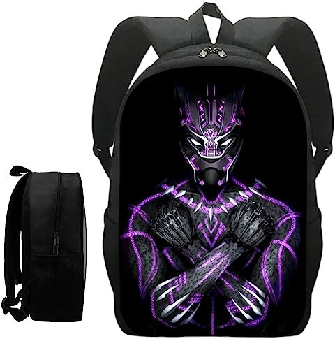 Ksopsdey Kids Backpacks, Black Panther Bag Kids Backpack Student School Bag Panther Cartoon Bag 3D Printed Travel Backpacks Accessory Backpack for Students Teens Girls Boys