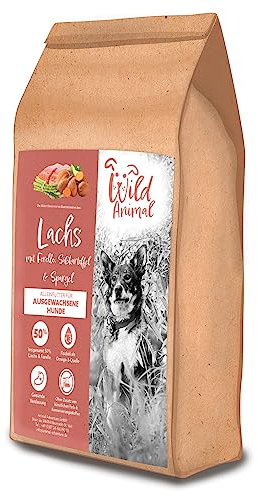 Wild Animal - Premium Hundefutter - Lachs mit Forelle, Süßkartoffel & Spargel, Trockenfutter, getreidefrei, 1er Pack (1 x 6kg)