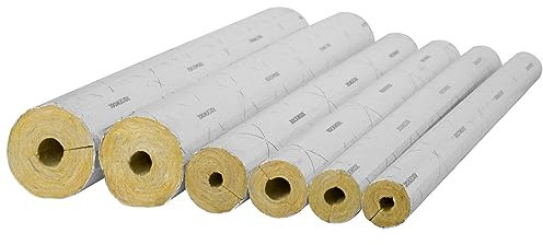 Steinwolle Rohrisolierung Rockwool alukaschiert 1 m verschiedene Größen (18x20mm/1m)