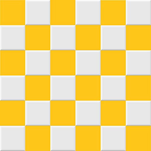 INDIGOS Fliesenaufkleber Fliesen matt - Gelb - 25x25cm - Wandfliesen selbstklebend - Klebefliesen für Wand - WC, Bordüre Fliesenspiegel renovieren überkleben