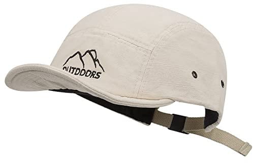 Clakllie Baseball Cap Kurzer Krempe Verstellbar 5 Panel Cap Weich Short Brim Cap Unisex Trucker Hut Low Profile Dad Hut Baumwolle Schildkappen,DSB02-Beige