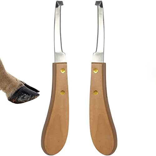 Hufmesser Für Ziegen, Hufmesser-Set, Hufschneider-Crimp-Hufschmied-Werkzeug Mit Ergonomischem Holzgriff, Gerade Klingenform Aus Kohlenstoffstahl, Hufschneide-Werkzeug Für Den Einsatz Bei Rindern Und