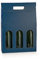 5 Scatole PORTABOTTIGLIE da 3 posti 27x9x38.5 cm con Finestre | 5 PORTA BOTTIGLIE 3 VANI CON MANICO MATRIMONI EVENTI SPECIALI (Blue)