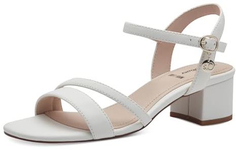 s.Oliver Damen Sandalen mit Absatz Elegant Bequem, Weiß (White), 37 EU
