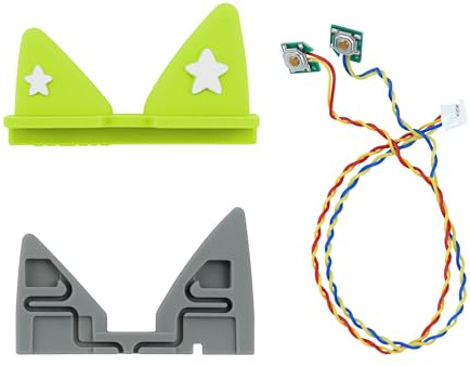 Ersatzteil-Set für Toniebox Lautstärketaste, Grün | 1 Außenohr, 1 Innenohr, 1 Kabel, Sternmuster