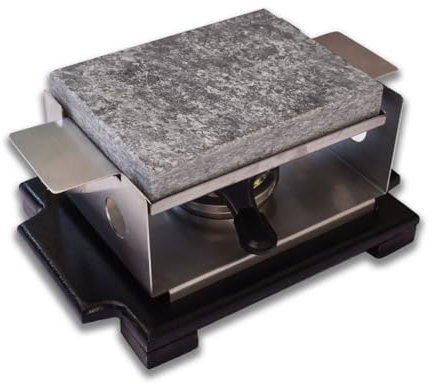 Piedrasar Piedra para asar Carne- Piedra Volcánica de 15x20 cm para carne a la piedra- Plancha para hacer carne- Modelo R Nogal 15x20