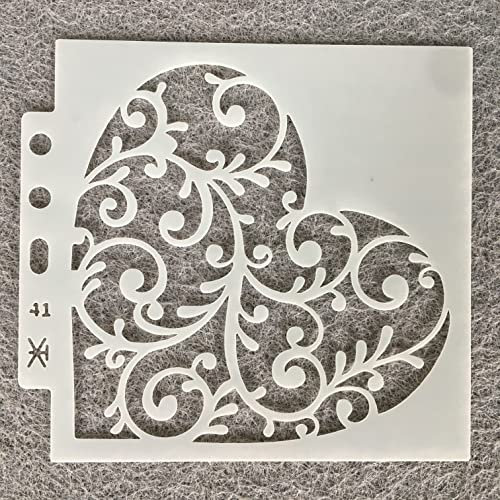 14 x 13 cm Efeu-Herz-Schablonen zum Malen auf Holz, wiederverwendbare Heimdekor-Schablonen, Schablonen und DIY-Vorlagen für Schilder, Handwerk, Kunst