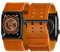Tefeca Cinturino di ricambio compatibile con Apple Watch/Apple Watch Ultra, Pelle Caramello con Adattatori Neri, Ultra wide 49/45/44/42mm, Classico