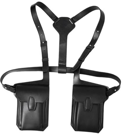 Dickly Leder Schulter Holster Tasche, Verstellbarer Schultergurt Tasche, Retro Unterarm Holster Pouch Tasche, Universelles vertikales Pistolenholster, Anti-Diebstahl-Holster für Outdoor-Reisen,#4