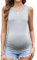 Brynmama Débardeurs de Maternité Décontractés d'Été T-Shirts sans Manches Mignons à Effet Froncé et Dos Nu pour Femmes Enceintes Gris, X-L