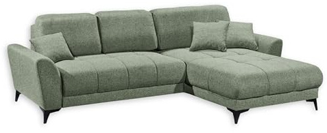 Stella Trading Bern Ecksofa mit Schlaffunktion in Olive - Moderne Eckcouch in L-Form mit Bettkasten - 281 x 91 x 189 cm (B/H/T)