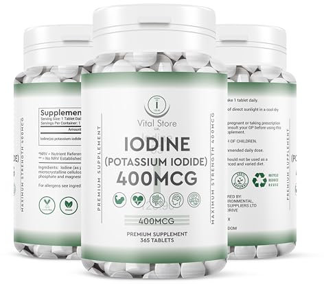 Idoine - Potassium Iodide - 1 Year Supply 365 Vegan Tablets